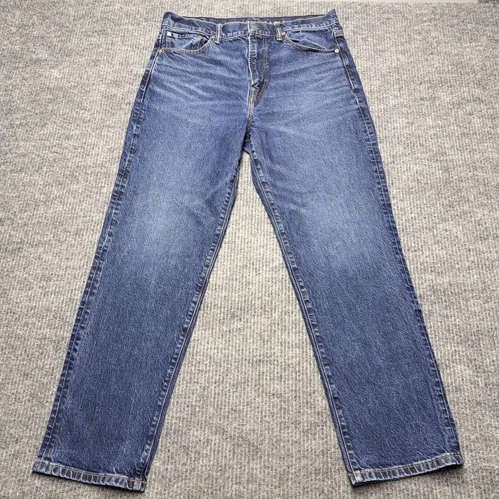 American Eagle Outfitters Loose Jeans Mens 34x32 Blue Medium Wash Stretch Denim